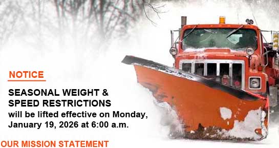Snow Plow with weight restriction notice